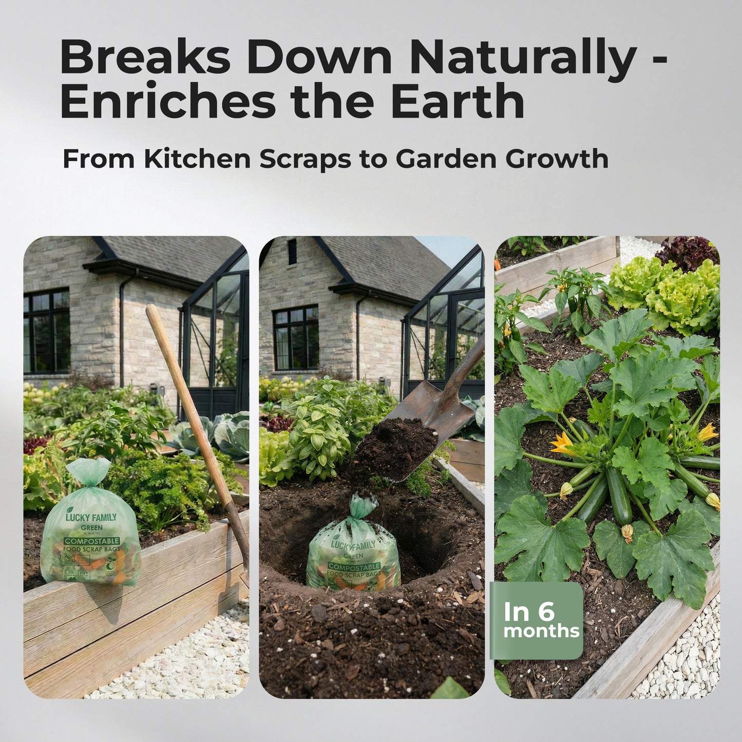 Compostable Trash Bags for Kitchen Compost Bins – 1.3 Gallon Small Compost Bags for Countertop Bin, Green Compostable Bags, BPI & OK Industrial Certified, Leak-Proof Food Waste Bags (50 Count)