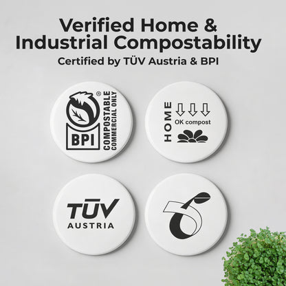 Compostable Trash Bags for Kitchen Compost Bins – 1.3 Gallon Small Compost Bags for Countertop Bin, Green Compostable Bags, BPI & OK Industrial Certified, Leak-Proof Food Waste Bags (50 Count)