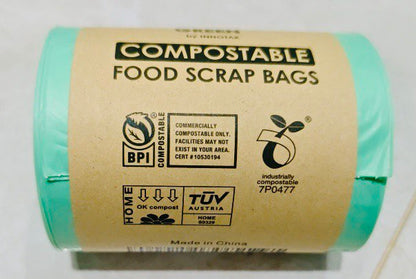 Compostable Trash Bags for Kitchen Compost Bins – 1.3 Gallon Small Compost Bags for Countertop Bin, Green Compostable Bags, BPI & OK Industrial Certified, Leak-Proof Food Waste Bags (50 Count)