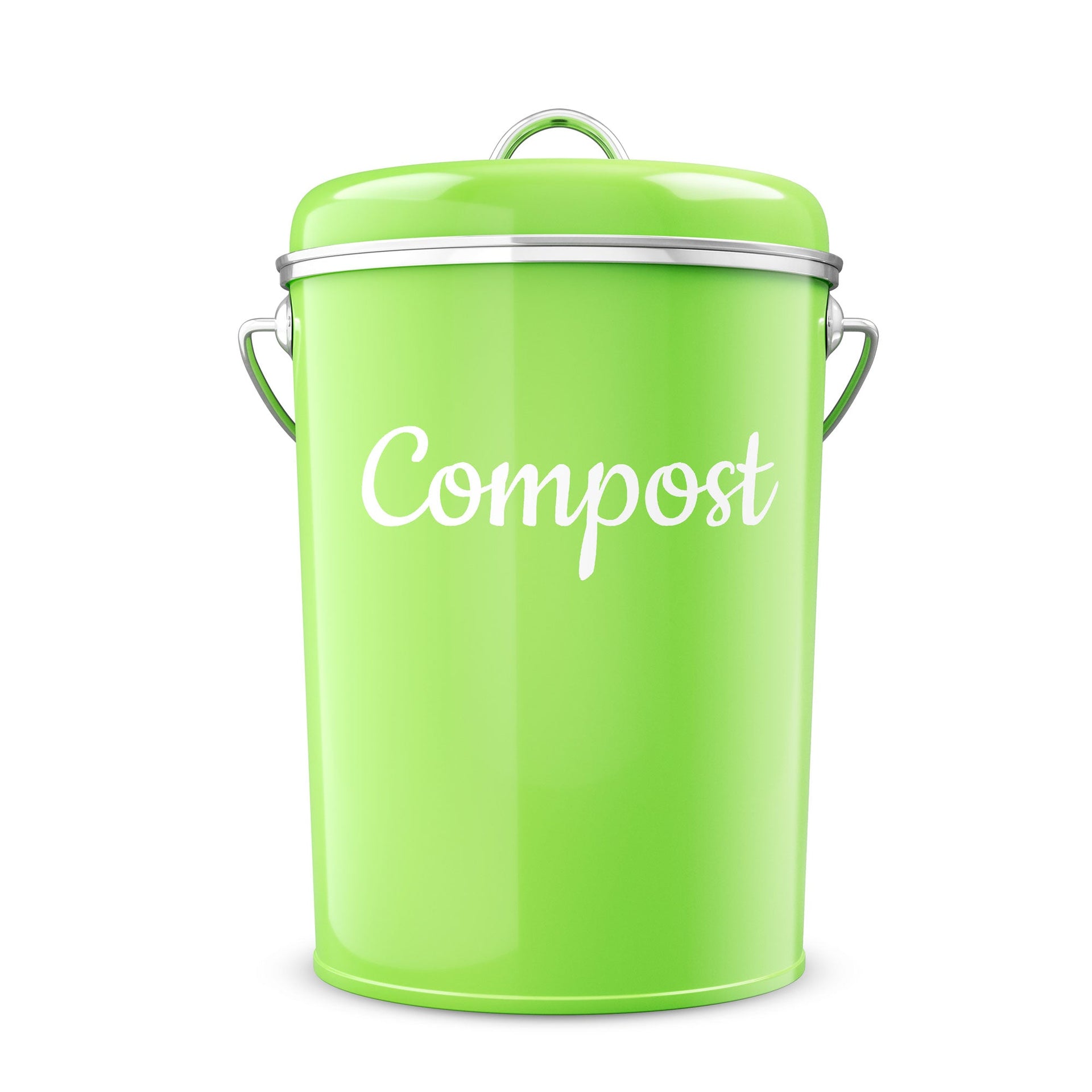 Lucky Family Green Countertop Compost Bin with Lid Gal