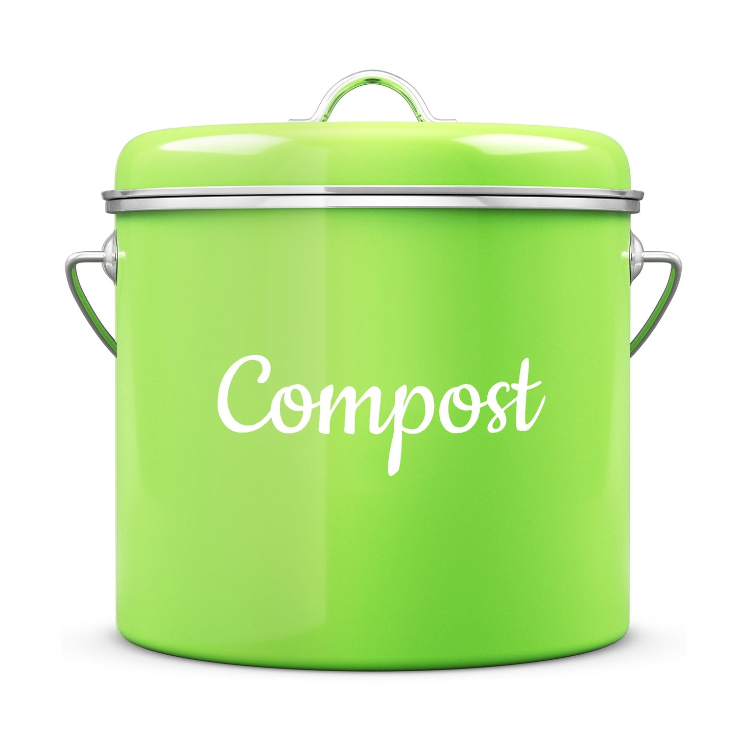 Lucky Family Green Countertop Compost Bin with Lid - 1.6 Gal Stainless –  INNOTAK